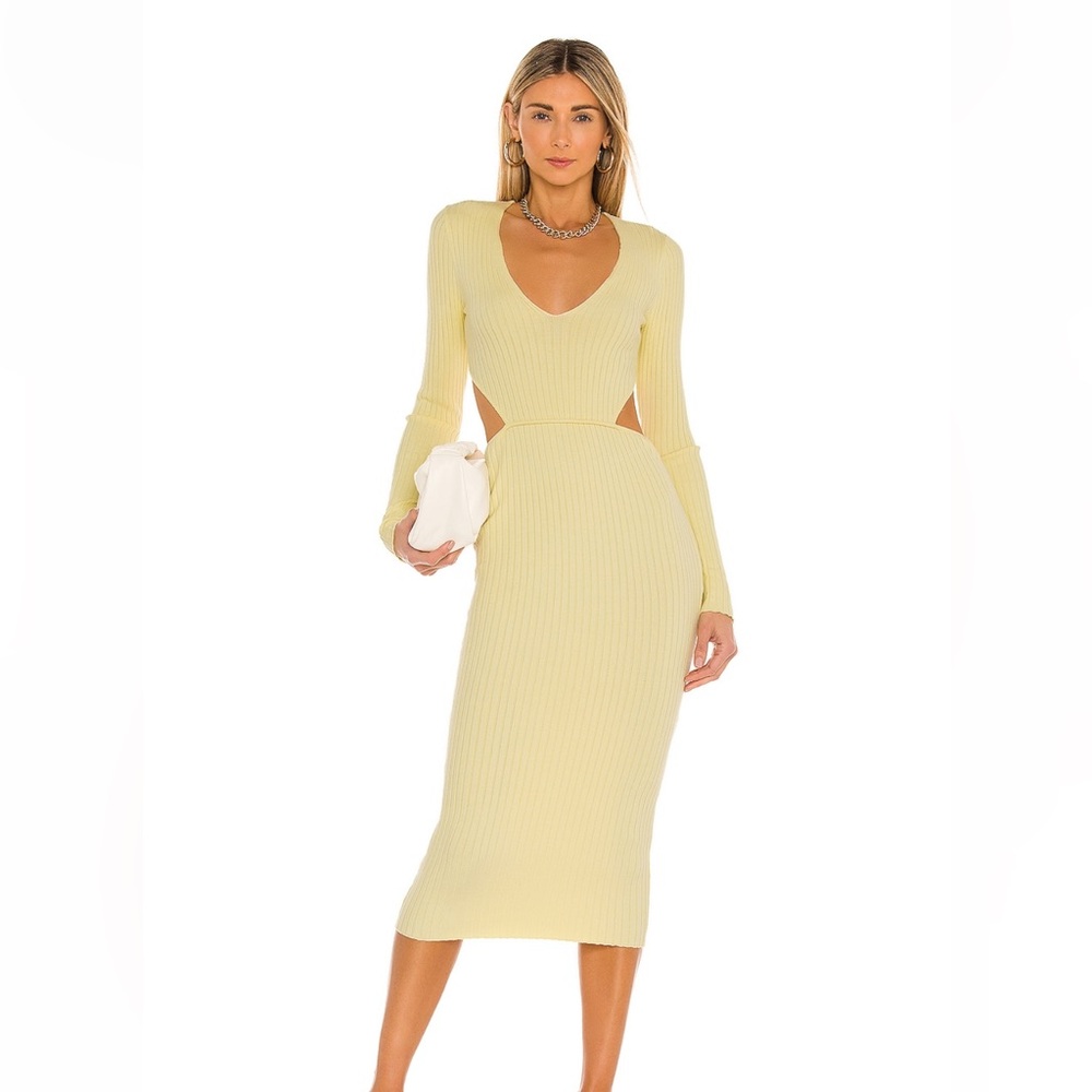 Camila Coelho Yellow Rosabella Midi Dress Size Small